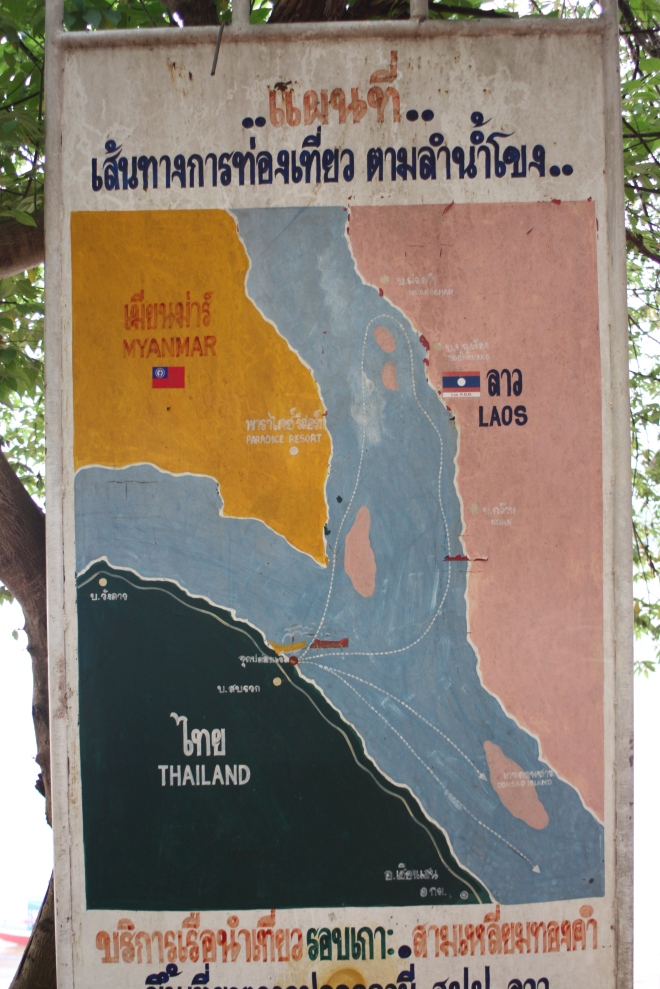 Map of the Golden Triangle in Thai. [Photo by Patrick Lindsay]